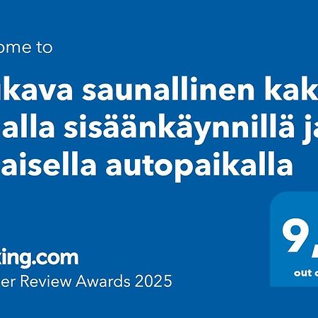 Mukava Saunallinen Kaksio Omalla Sisaeaenkaeynnillae Ja Ilmaisella Autopaikalla กัวปิโอ ภายนอก รูปภาพ